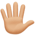 🖐🏼 hand with fingers splayed: medium-light skin tone display on Facebook